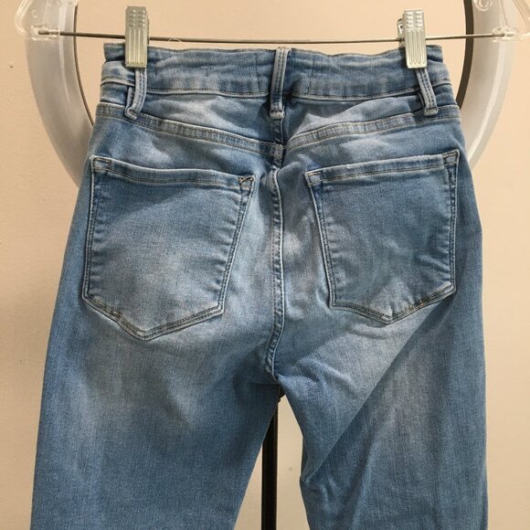 FRAME Le One Skinny Caspio Fray Edge Hem Organic Cotton Blend Slim Fit Jeans - Picture 10 of 10